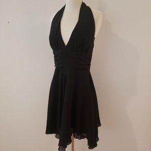 ABS Evening Black Marylin Style Halter Dress
